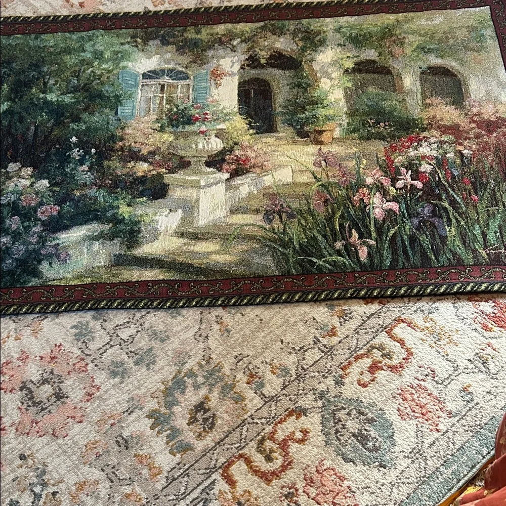 Vall Oxley Charming Garden Scene Tapestry